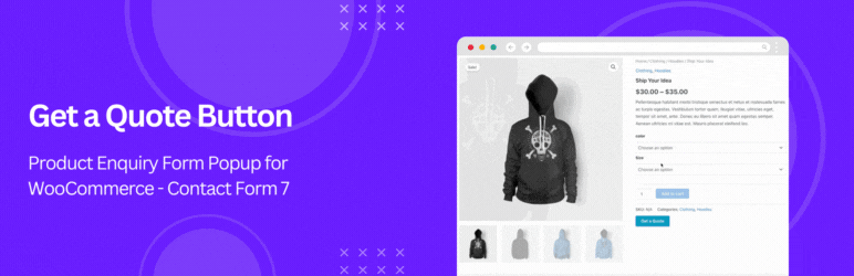 Request A Quote For WooCommerce And Elementor – Get A Quote Button – Product Enquiry Form Popup – Product Quotation Preview Wordpress Plugin - Rating, Reviews, Demo & Download