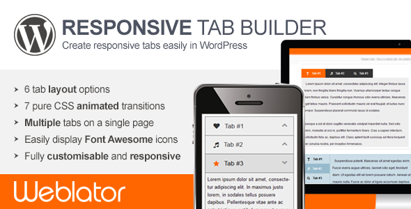 Responsive Tab Builder Preview Wordpress Plugin - Rating, Reviews, Demo & Download