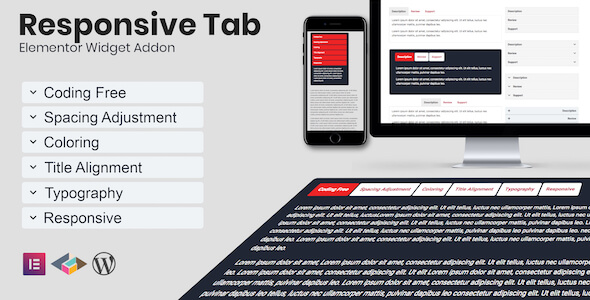 Responsive Tab Elementor Addon Plugin Preview - Rating, Reviews, Demo & Download