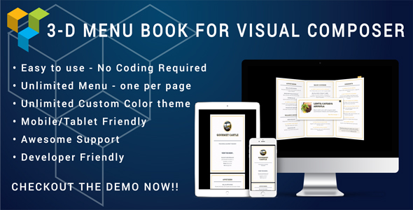 Restaurant Menu 3D Flyer For Visual Composer – Cafe, Restaurants, Canteen And Hotels Preview Wordpress Plugin - Rating, Reviews, Demo & Download