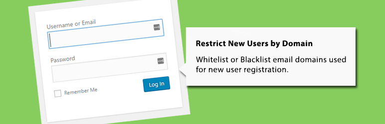 Restrict New Users By Domain Preview Wordpress Plugin - Rating, Reviews, Demo & Download