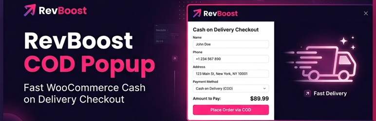 RevBoost Cash On Delivery Popup For WooCommerce Preview Wordpress Plugin - Rating, Reviews, Demo & Download