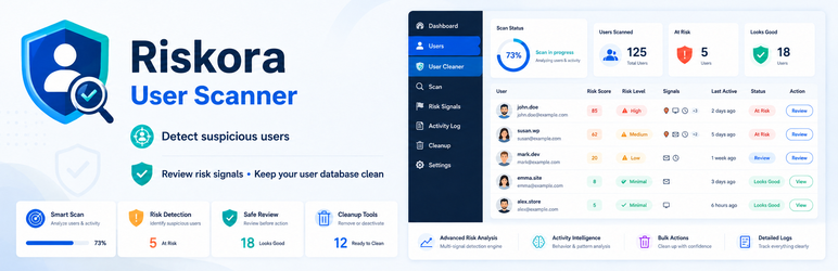 Riskora User Scanner Preview Wordpress Plugin - Rating, Reviews, Demo & Download