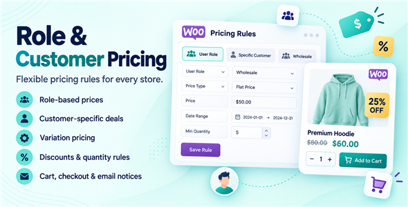 Role And Customer Pricing For WooCommerce Preview Wordpress Plugin - Rating, Reviews, Demo & Download