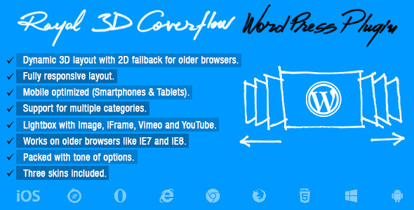 Royal 3D Coverflow Wordpress Plugin Preview - Rating, Reviews, Demo & Download