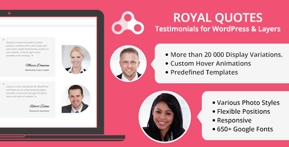 Royal Quotes – WordPress Testimonials Plugin Preview - Rating, Reviews, Demo & Download