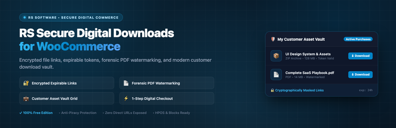 RS Secure Digital Downloads For WooCommerce Preview Wordpress Plugin - Rating, Reviews, Demo & Download