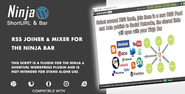RSS Joiner & Mixer For The Wordpress Ninja Bar Preview - Rating, Reviews, Demo & Download