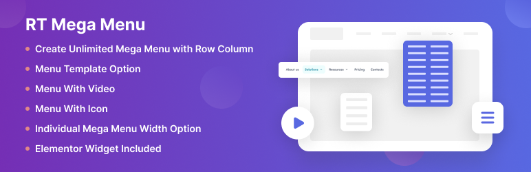 RT Mega Menu – WordPress Mega Menu Builder For Elementor Preview - Rating, Reviews, Demo & Download