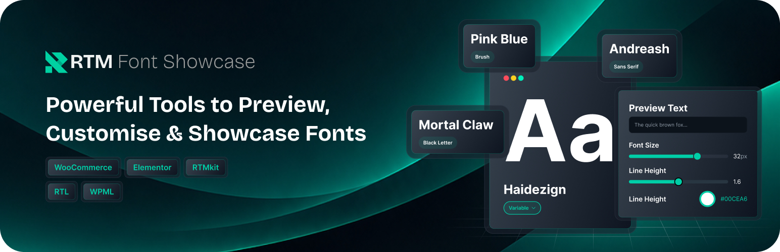 RTM Font Showcase Preview Wordpress Plugin - Rating, Reviews, Demo & Download