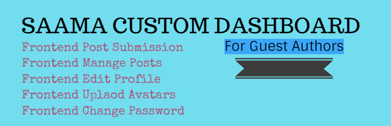 Saama Custom Dashboard Preview Wordpress Plugin - Rating, Reviews, Demo & Download