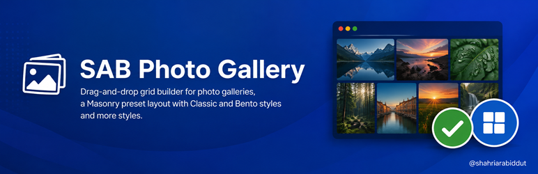 SAB Photo Gallery Preview Wordpress Plugin - Rating, Reviews, Demo & Download