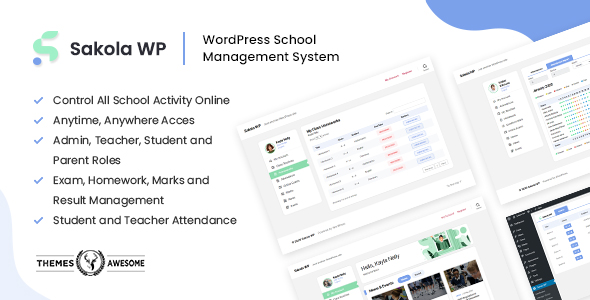 SakolaWP – WordPress School Management System Preview - Rating, Reviews, Demo & Download
