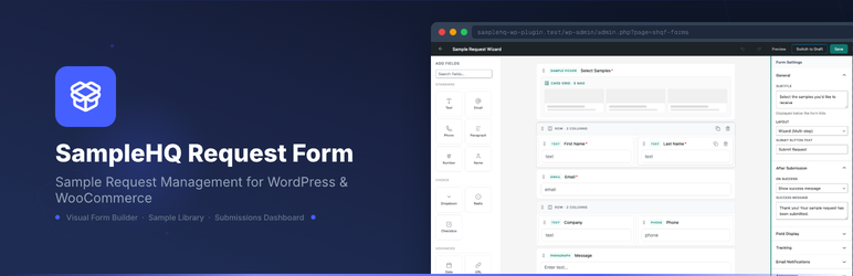 SampleHQ Request Form Preview Wordpress Plugin - Rating, Reviews, Demo & Download