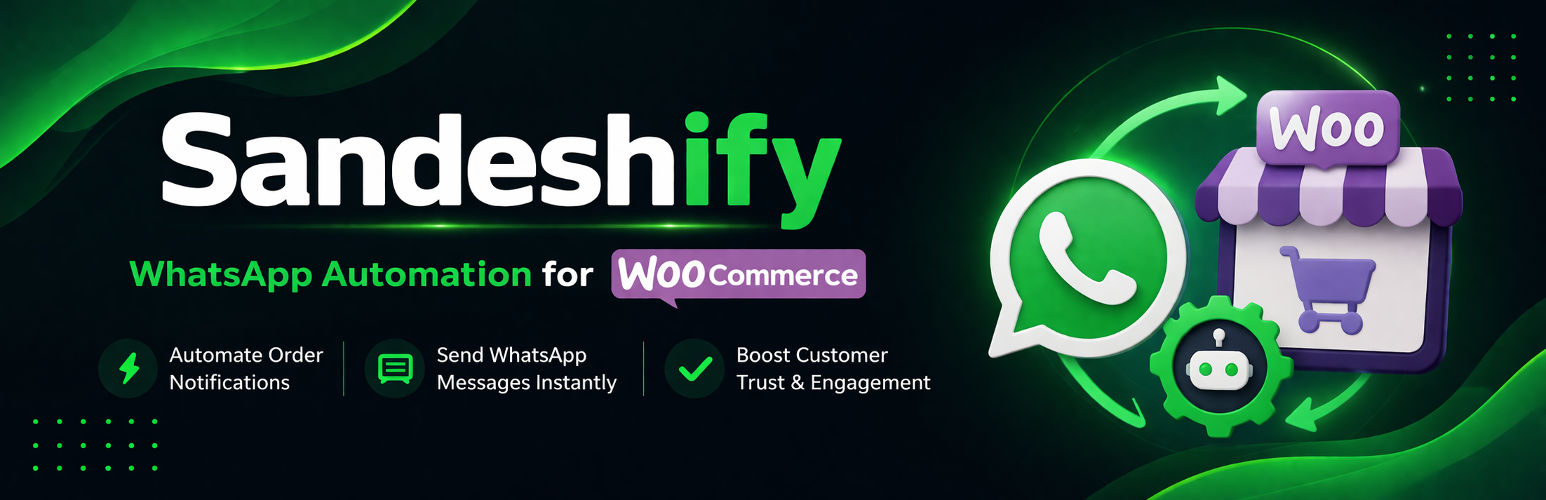 Sandeshify Messaging Automation For WooCommerce Preview Wordpress Plugin - Rating, Reviews, Demo & Download