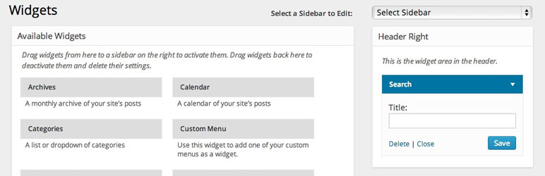 Sane Widget Sidebar Management Preview Wordpress Plugin - Rating, Reviews, Demo & Download