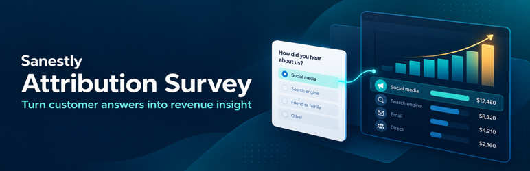Sanestly Attribution Survey For WooCommerce Preview Wordpress Plugin - Rating, Reviews, Demo & Download