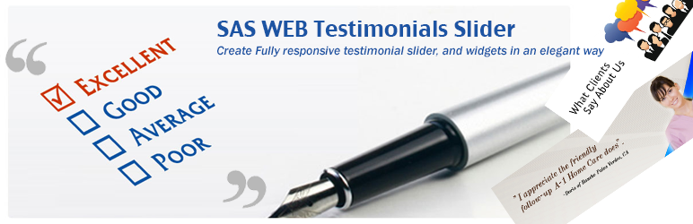 SAS WEB Testimonials Slider Preview Wordpress Plugin - Rating, Reviews, Demo & Download