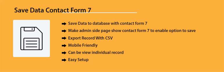 Save Data Contact Form 7 Preview Wordpress Plugin - Rating, Reviews, Demo & Download