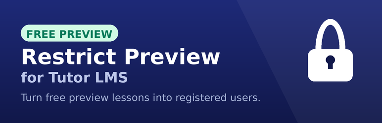 Sbytes Restrict Preview For Tutor LMS Preview Wordpress Plugin - Rating, Reviews, Demo & Download