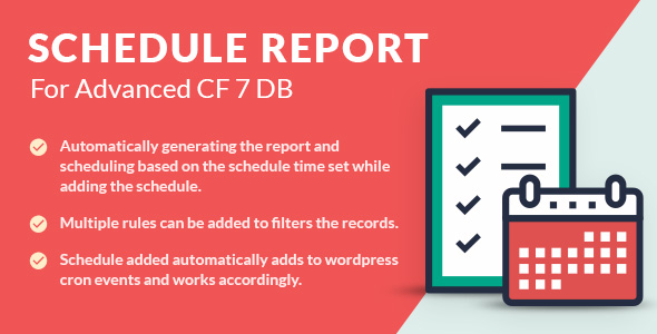 Schedule Report For Advanced CF7 DB Preview Wordpress Plugin - Rating, Reviews, Demo & Download