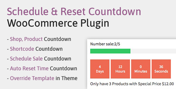 Schedule, Reset Countdown Plugin WooCommerce | WooCP Preview - Rating, Reviews, Demo & Download