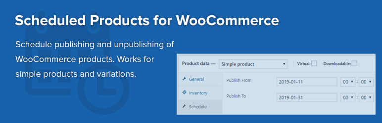 Scheduled Products For WooCommerce Preview Wordpress Plugin - Rating, Reviews, Demo & Download