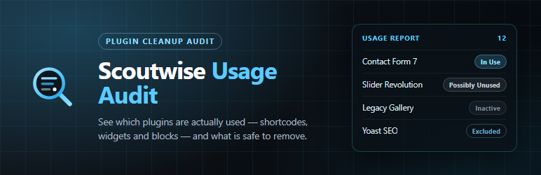 Scoutwise Usage Audit Preview Wordpress Plugin - Rating, Reviews, Demo & Download