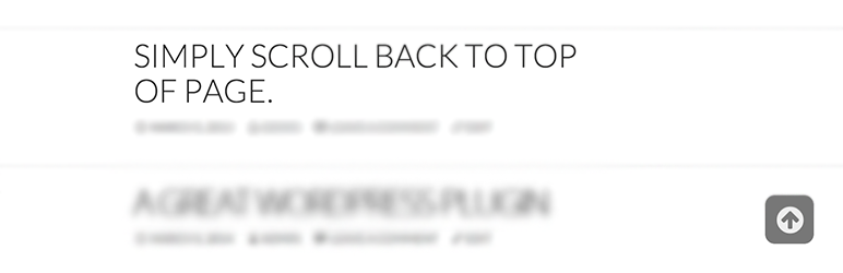 Scroll Back To Top Preview Wordpress Plugin - Rating, Reviews, Demo & Download