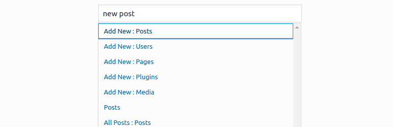 Search Admin Menus Preview Wordpress Plugin - Rating, Reviews, Demo & Download