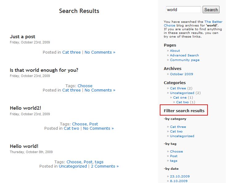 Search Filters Preview Wordpress Plugin - Rating, Reviews, Demo & Download