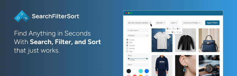 SearchFilterSort Preview Wordpress Plugin - Rating, Reviews, Demo & Download