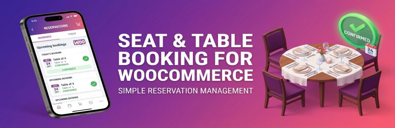 Seat & Table Booking For WooCommerce Preview Wordpress Plugin - Rating, Reviews, Demo & Download