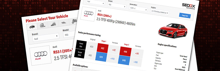 Sedox Performance Vehicle Catalogue Preview Wordpress Plugin - Rating, Reviews, Demo & Download