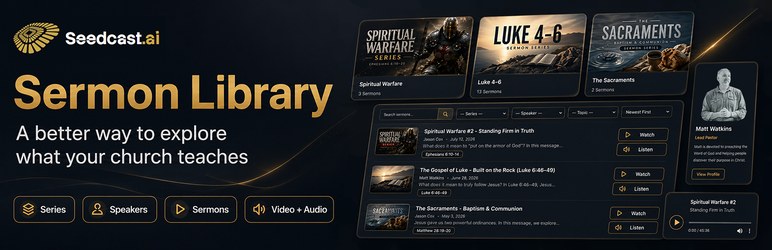 Seedcast Sermon Library Preview Wordpress Plugin - Rating, Reviews, Demo & Download