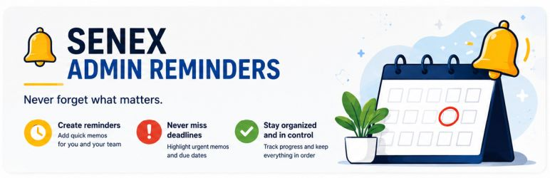 Senex Admin Reminders Preview Wordpress Plugin - Rating, Reviews, Demo & Download