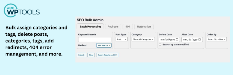 SEO Bulk Admin Preview Wordpress Plugin - Rating, Reviews, Demo & Download