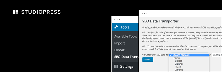 SEO Data Transporter Preview Wordpress Plugin - Rating, Reviews, Demo & Download