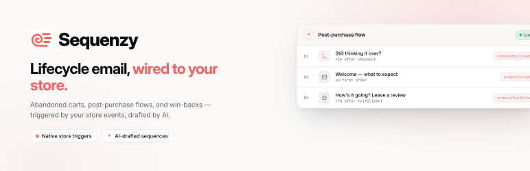 Sequenzy For WooCommerce Preview Wordpress Plugin - Rating, Reviews, Demo & Download