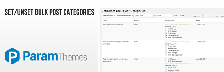 Set Unset Bulk Post Categories Preview Wordpress Plugin - Rating, Reviews, Demo & Download