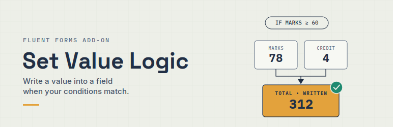 Set Value Logic For Fluent Forms Preview Wordpress Plugin - Rating, Reviews, Demo & Download