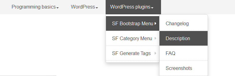 SF Bootstrap Menu Preview Wordpress Plugin - Rating, Reviews, Demo & Download