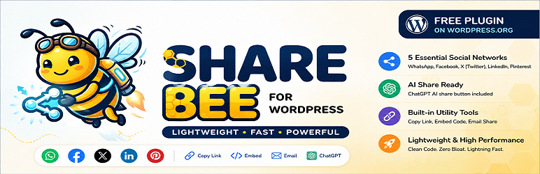 Share Bee Preview Wordpress Plugin - Rating, Reviews, Demo & Download