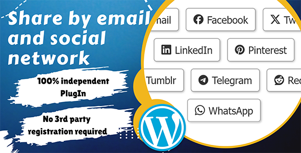 Share By Email And Social Network – An Independent Sharing Tool Plugin for Wordpress Preview - Rating, Reviews, Demo & Download