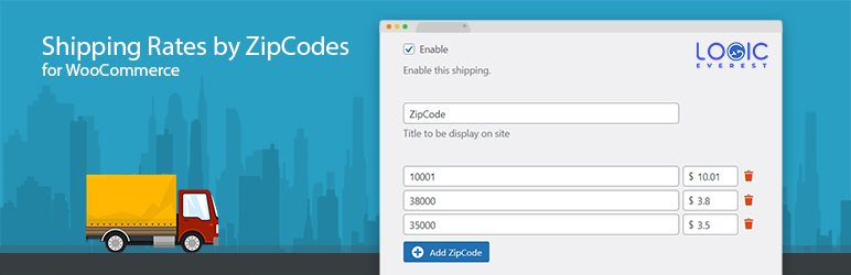 Shipping Rates By ZipCode For Woocommerce Preview Wordpress Plugin - Rating, Reviews, Demo & Download