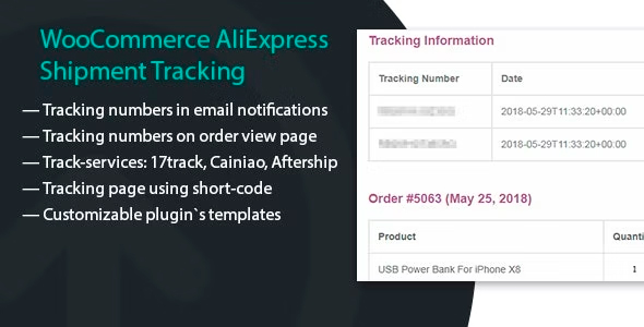 Shipping Tracking For WooCommerce Orders Preview Wordpress Plugin - Rating, Reviews, Demo & Download