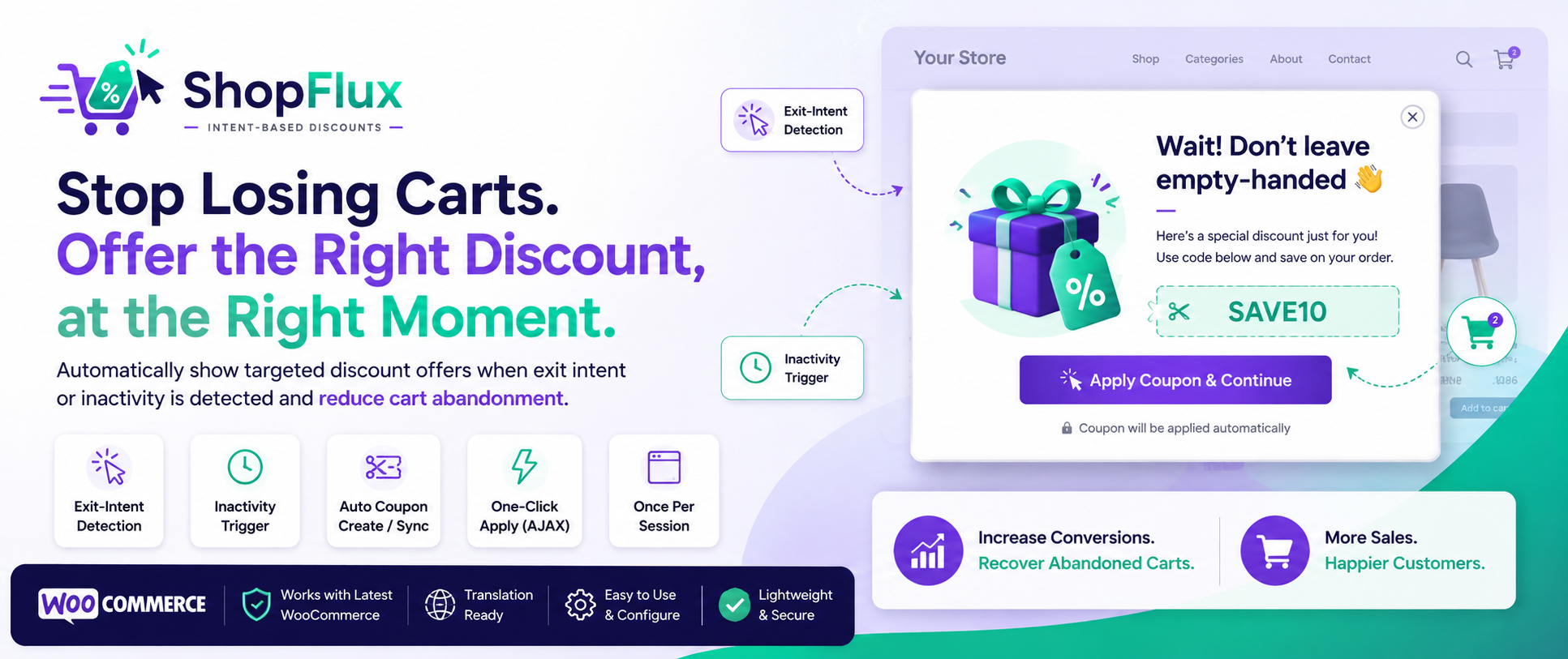 ShopFlux Intent-Based Discounts Preview Wordpress Plugin - Rating, Reviews, Demo & Download