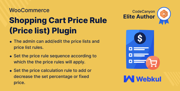 Shopping Cart Price Rule (Price List) Plugin For WooCommerce Preview - Rating, Reviews, Demo & Download