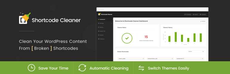 Shortcode Cleaner Lite Preview Wordpress Plugin - Rating, Reviews, Demo & Download