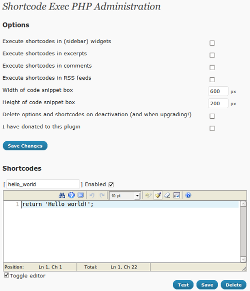 Shortcode Exec PHP Preview Wordpress Plugin - Rating, Reviews, Demo & Download